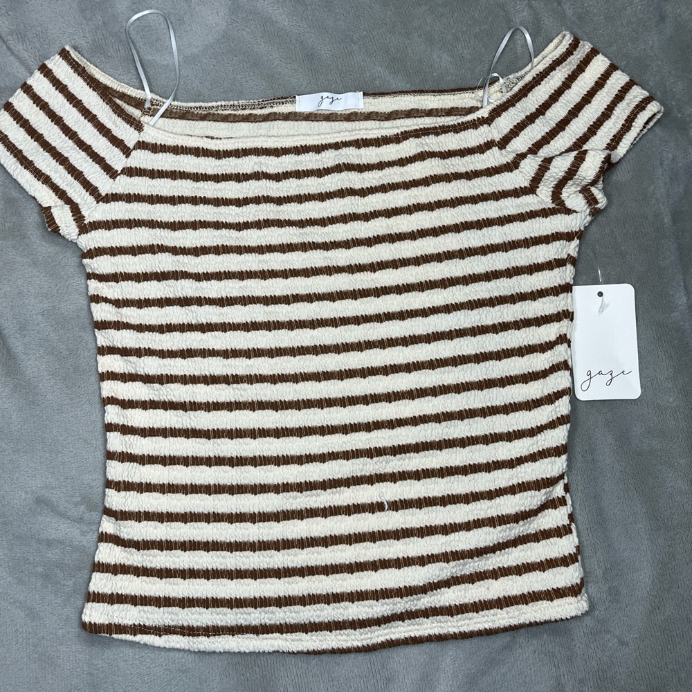 Gaze Striped Camisole in Brown and Cream